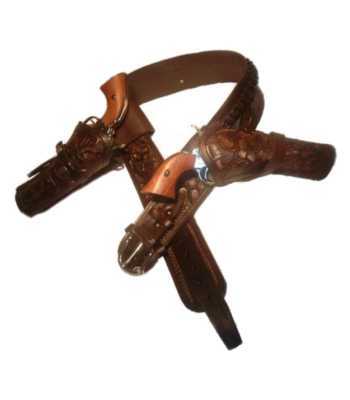 Western High Ride Cartridge Belt with Double Holsters